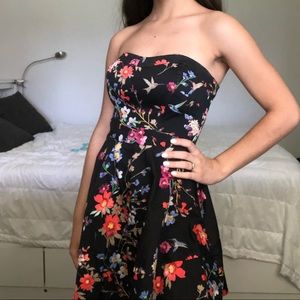 Strapless Floral Dress